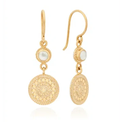 Shop Anna Beck Mother Of Pearl & Disc Drop Earrings In Gold