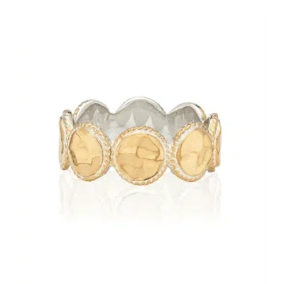 Shop Anna Beck Hammered Multi Disc Ring In Gold