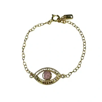 Shop Anna Beck Pink Opal Evil Eye Bracelet In Gold