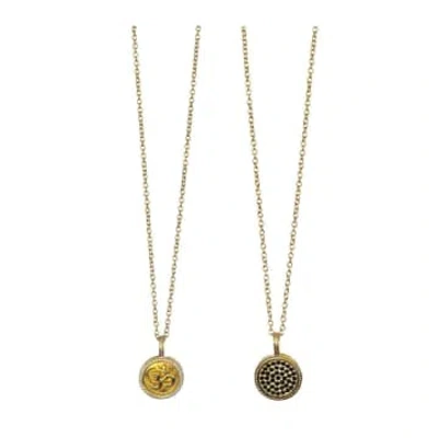 Shop Anna Beck Double Sided 'om' Necklace In Gold
