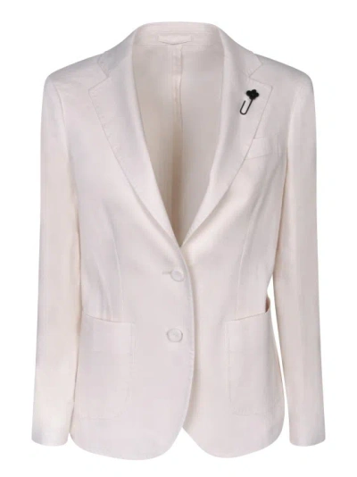 Shop Lardini Single-breasted Tailored Jacket In White