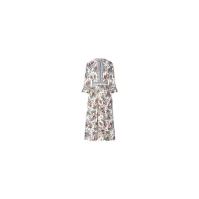 Shop Riani Patterned Chest Detail Midi Dress Col: 184 Multi, Size: 14