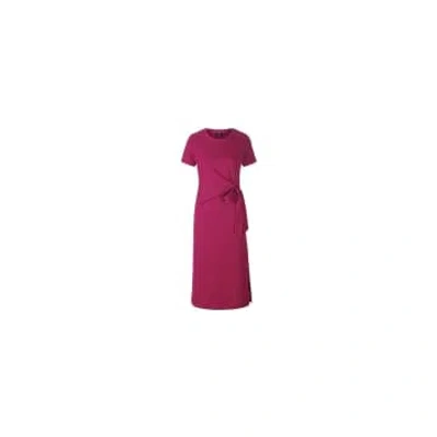 Shop Riani Side Tie Detail Short Sleeve Dress Col: 326 Cerise, Size: 14