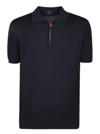 Shop Kiton Short Sleeve Polo Shirt In Black