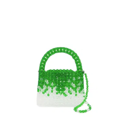 Shop Germanier Ss23bg01 Hobo Bag - Glass/clear - Pearl In Green