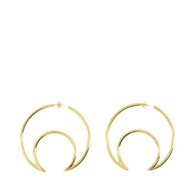 Shop Marine Serre Regenerated Moon Earrings - Brass - Gold