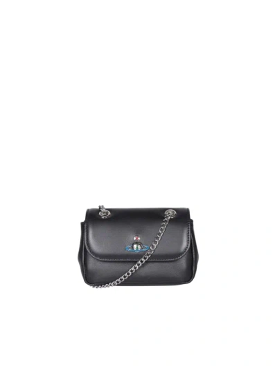 Shop Vivienne Westwood Leather Chain Bag In Grey