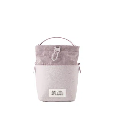 Shop Maison Margiela 5ac Small Bucket Hobo Bag - Leather - Purple In Pink