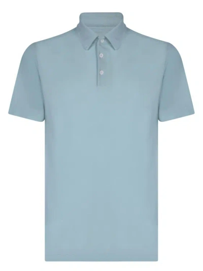 Shop Zanone Short Sleeve Ice Cotton Polo Shirt In Blue