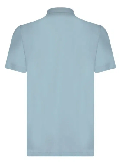 Shop Zanone Short Sleeve Ice Cotton Polo Shirt In Blue