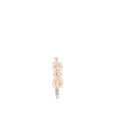 Shop Simone Rocha Mini Flower Hair Clip  - Crystal - Nude In Neutrals