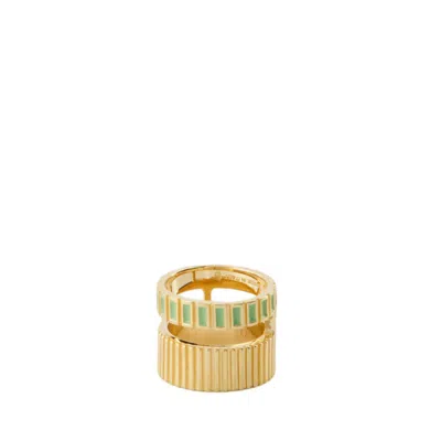 Shop Ivi Slot  Ring - Green - Or In Gold