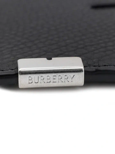 Shop Burberry Leather Card Holder In Black