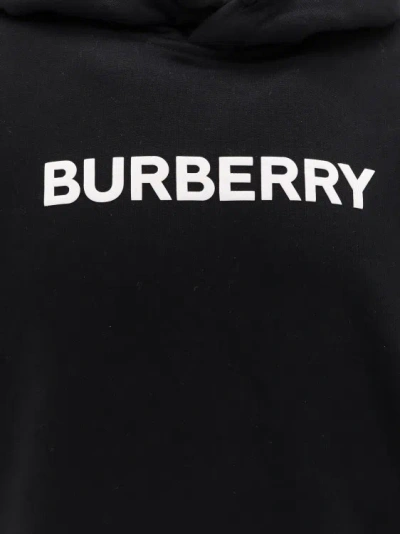 Shop Burberry Organic Cotton Sweatshirt With Frontal Logo In Black