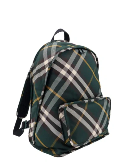 Shop Burberry Nylon Backpack With Check Print In Black