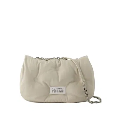 Shop Maison Margiela Glam Slam Flap Medium Hobo Bag - Leather - Beige In Neutrals