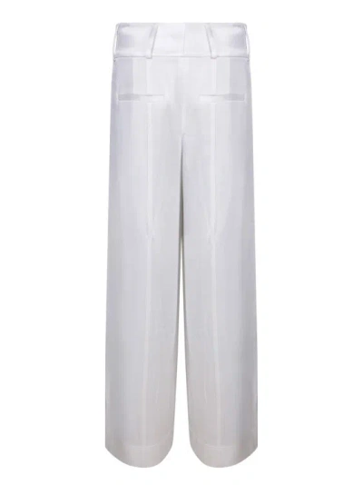 Shop Alice And Olivia Satin Wide Leg Trousers In White
