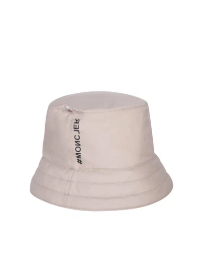 Shop Moncler Solid Ivory Bucket Hat In Grey