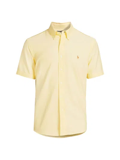 Shop Polo Ralph Lauren Men's Cotton Button-down Oxford Shirt In Yellow