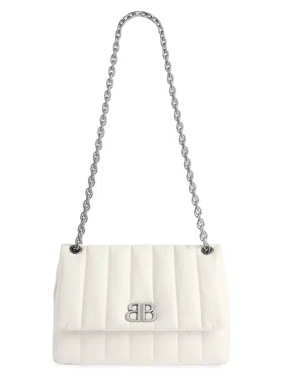 Shop Balenciaga Women's Monaco Mini Quilted Bag In White