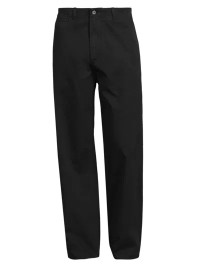 Shop Burberry Men's Cotton Chino Pants In Black