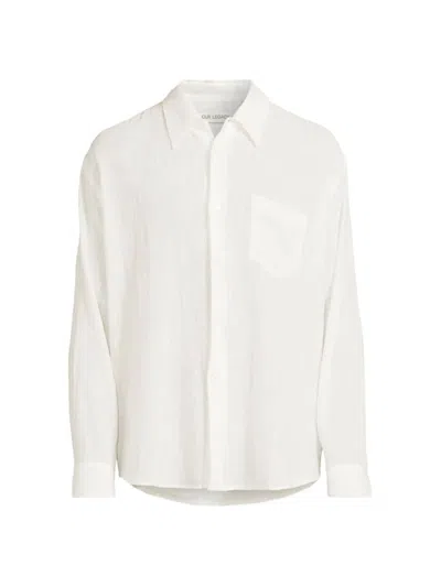 Shop Our Legacy Men's Coco Cotton Button-front Shirt In Off White Air Cotton
