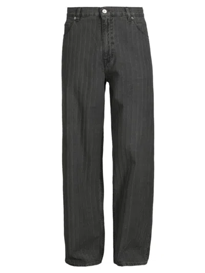 Shop Our Legacy Men's Vast Cut Wide-leg Jeans In Washed Grey Torino Stripe