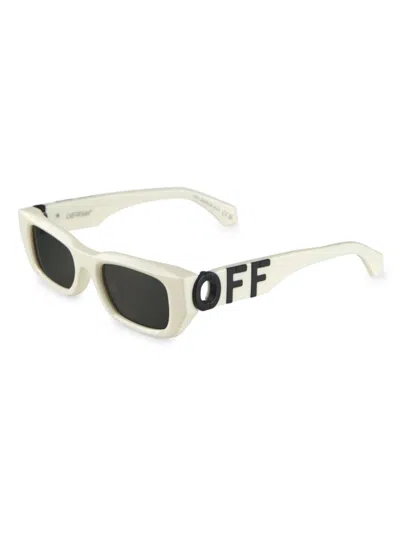Shop Off-white Women's Fillmore 49mm Rectangular Sunglasses In White Dark Grey