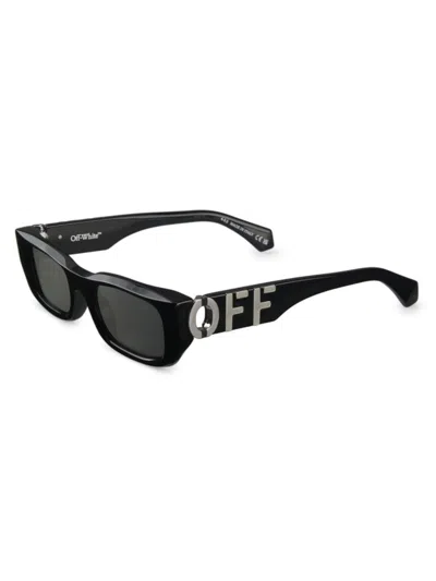 Shop Off-white Women's Fillmore 49mm Rectangular Sunglasses In Black Dark Grey