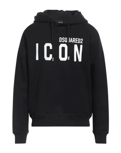 Dsquared2 Icon Logo Black Sweatshirt With Classic Hood In Black