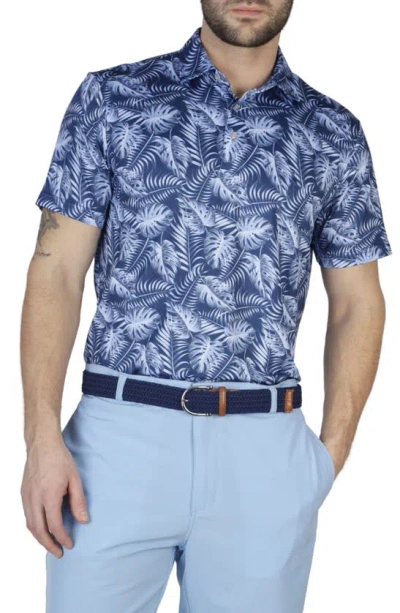 Tailorbyrd Leaves Performance Polo In Navy