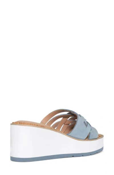 Shop Nydj Reesie Platform Wedge Sandal In Blue Sky