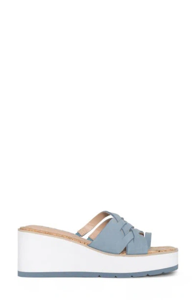 Shop Nydj Reesie Platform Wedge Sandal In Blue Sky