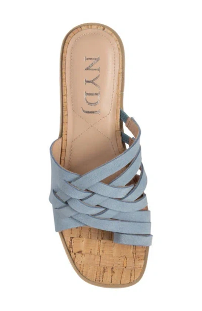 Shop Nydj Reesie Platform Wedge Sandal In Blue Sky