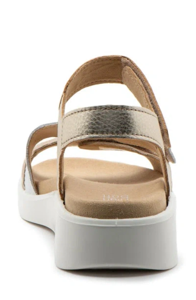 Ara Marina Wedge Sandal In Sand/ White/ Platinum