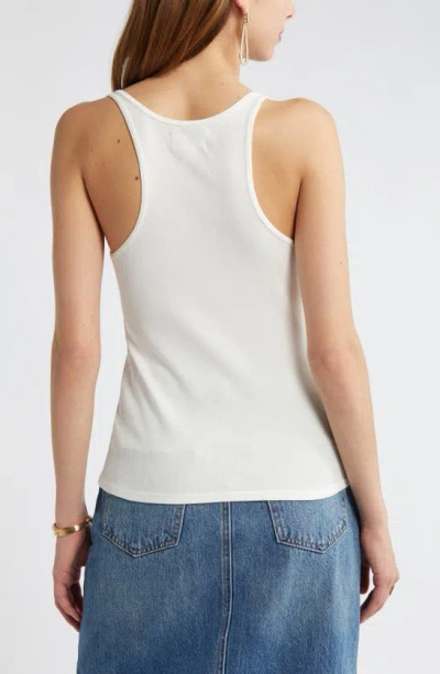 Open Edit Rib Racerback Tank In Ivory Cloud