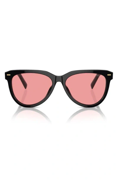 Miu Miu 0mu 12zs 16k1d0 Black Sunglasses In Black