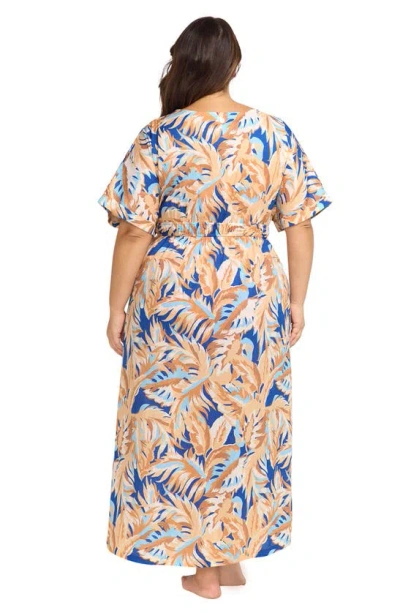 Shop Artesands Areca Cea Verdi Cover-up Wrap Dress In Blue