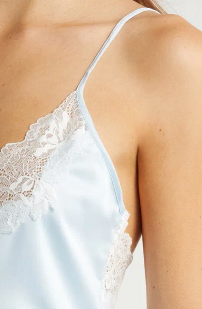 Bluebella Isabella Luxury Satin Short Chemise In Ice Water Blue