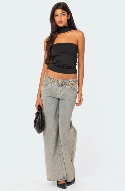 Edikted Alyssia Strapless Choker Top In Black