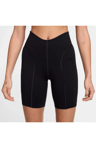 Shop Nike 7-inch Dri-fit High Waist Shorts In Black/ Clear
