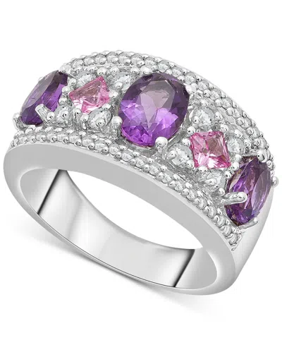 Shop Macy's Multi-gemstone Statement Ring (2-5/8 Ct. T.w.) In Sterling Silver In Multi Gemstone