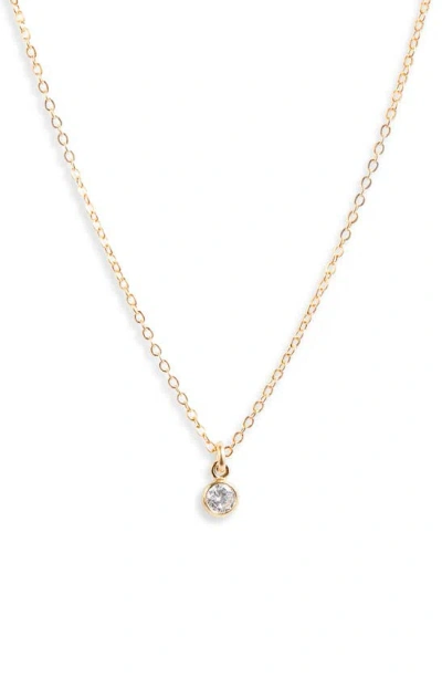 Shop Set & Stones Birthstone Charm Pendant Necklace In Gold / April