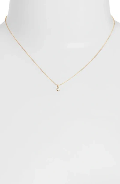 Set & Stones Birthstone Charm Pendant Necklace In Gold / April