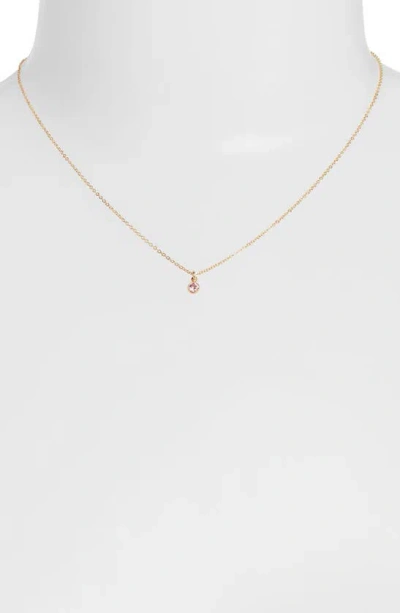 Set & Stones Birthstone Charm Pendant Necklace In Gold / October