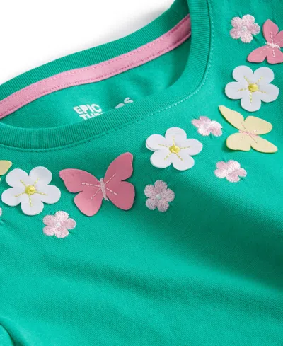 Shop Epic Threads Toddler & Little Girls Butterfly Flower Appliques T-shirt, Created For Macy's In True Green