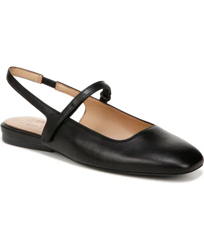 Naturalizer Connie Slingback Mary Jane Flat In Black Leather