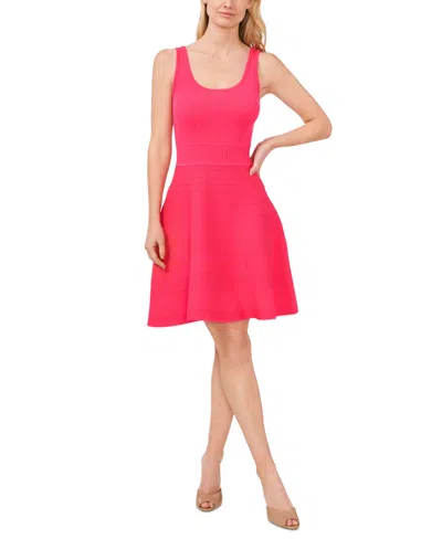 Shop Cece Women's Variegated Rib Knit Sleeveless Skater Dress In Malibu Pink