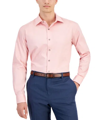 Shop Alfani Men's Regular-fit Temperature Regulating Solid Dress Shirt, Created For Macy's In Cotton Candy