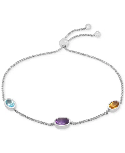 Shop Macy's Multi-gemstone (1-3/4 Ct. T.w.) Slider Bracelet In Sterling Silver In Multi Gemstone